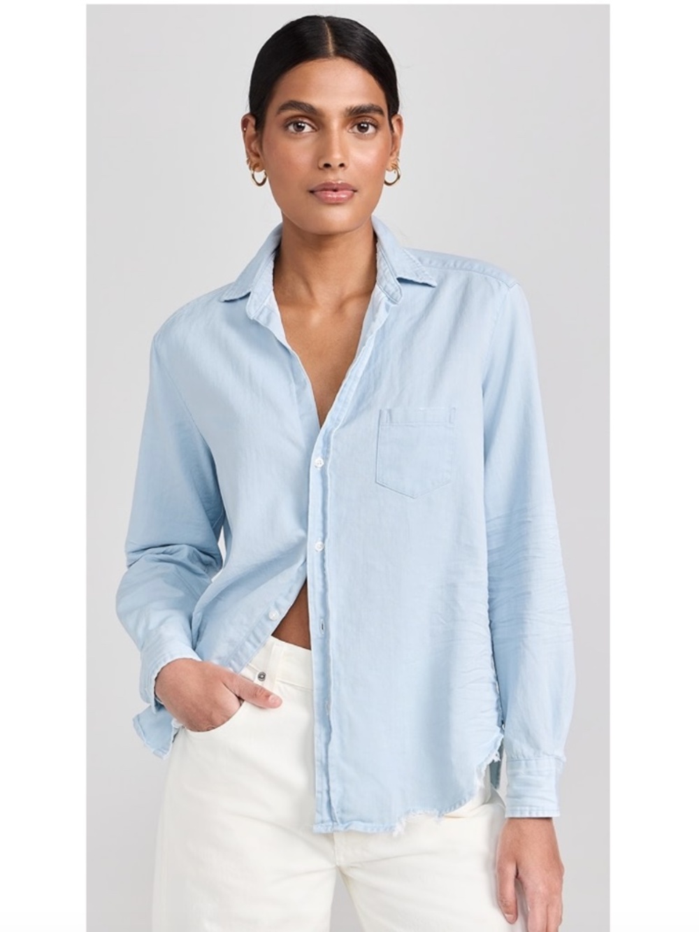 ❤️ beachlunchlounge blue button down shirt extra large beach